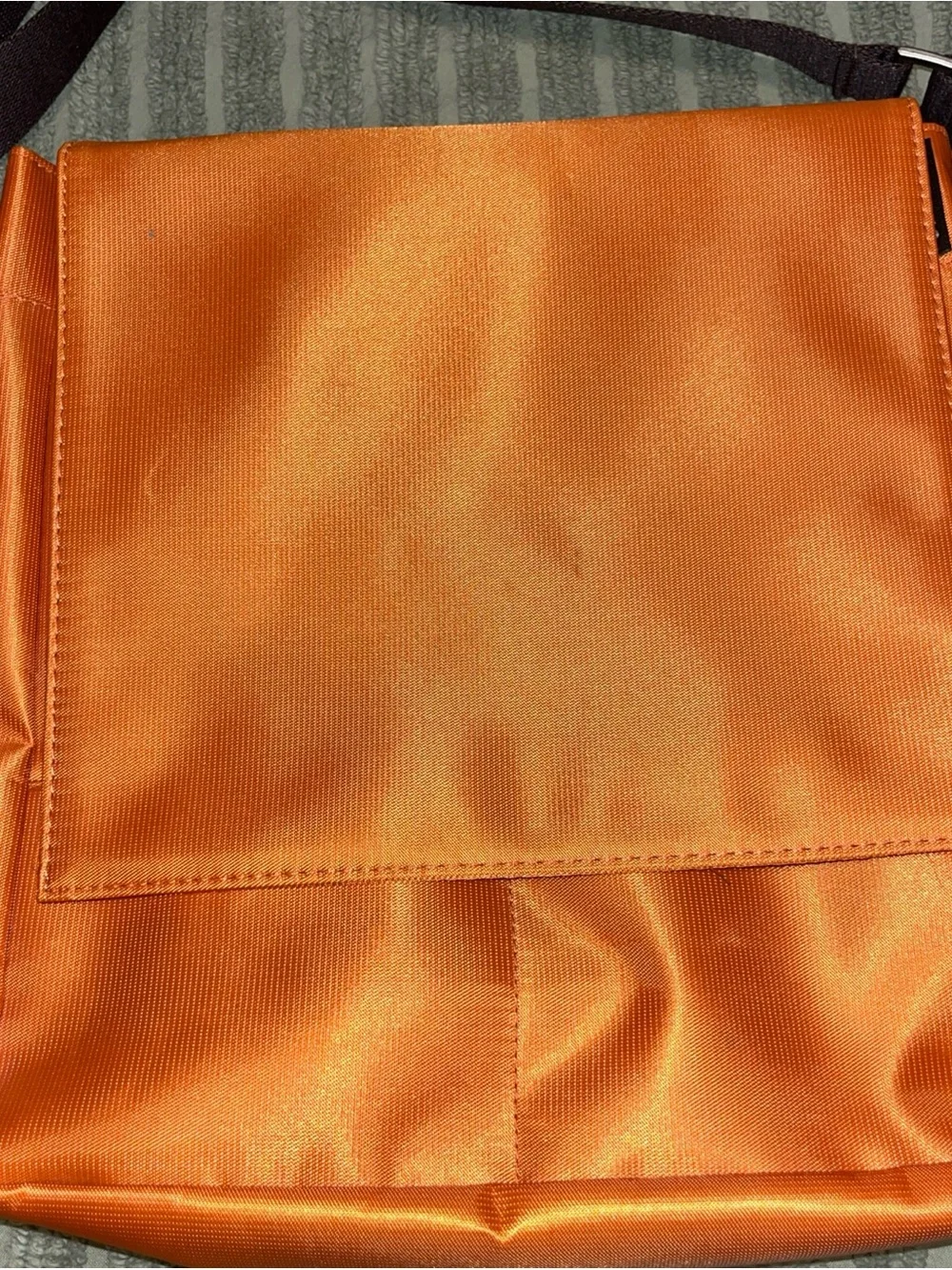 Milano Orange Messenger Crossbody Bag with Dark brown Strap